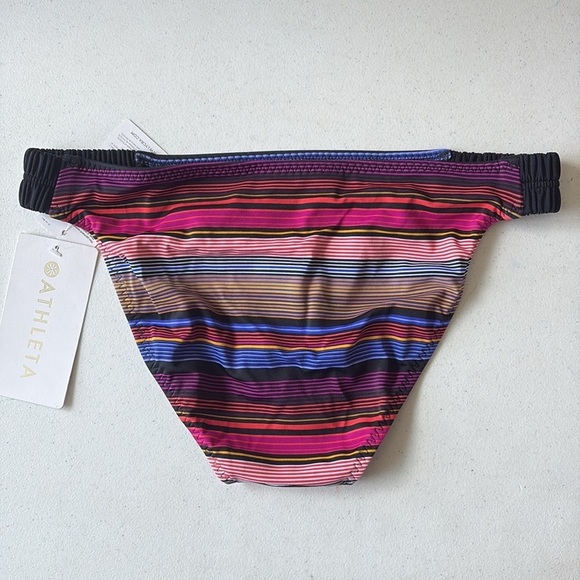 Athleta Capri Stripe Side Smocked Bikini Bottom NEW! - Picture 5 of 6